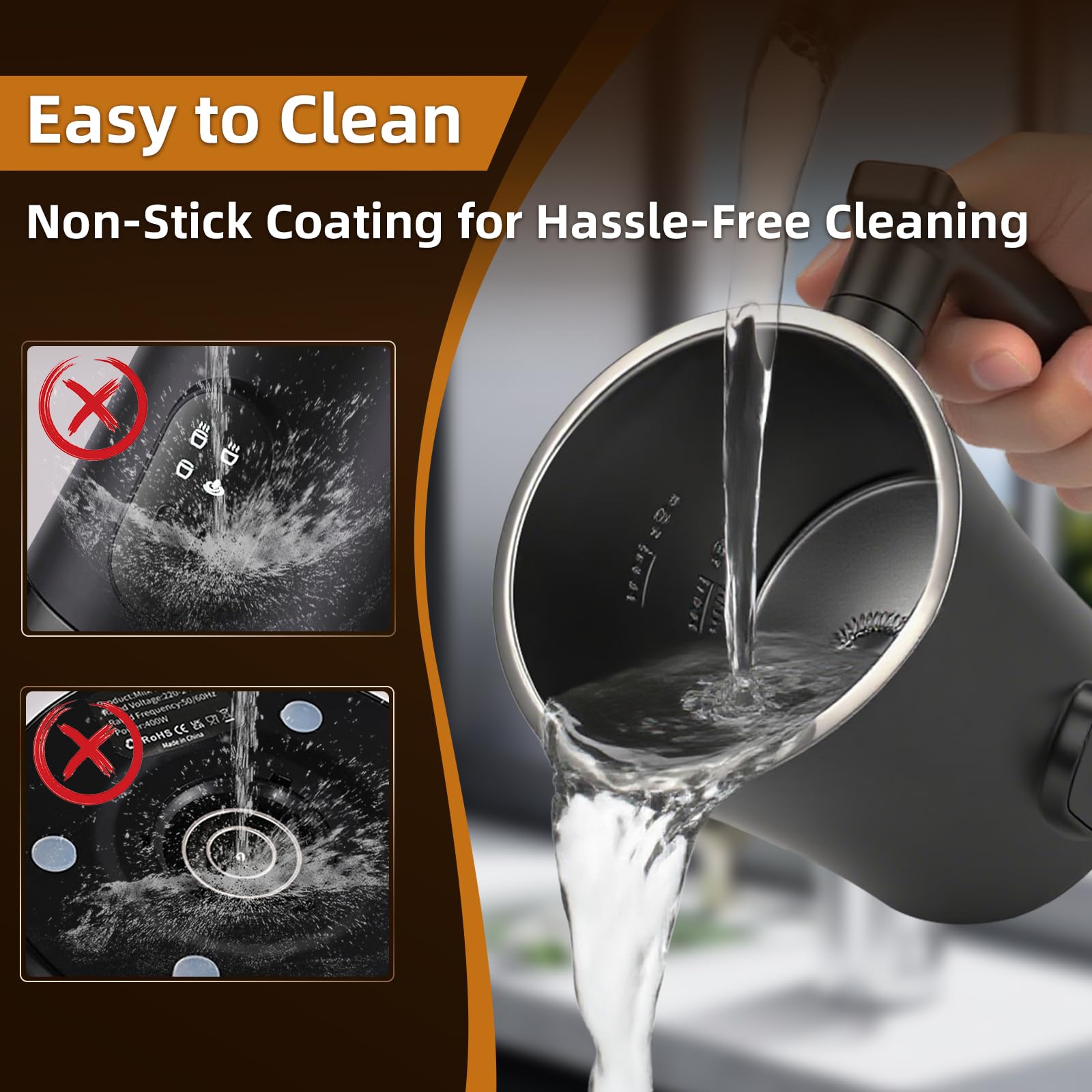 MUMAO stainless steel interior highlights durability and easy cleaning.