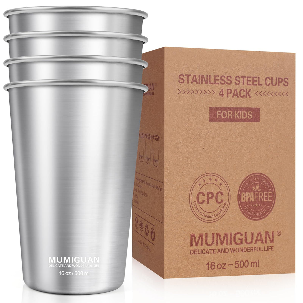 MUMIGUAN 16oz stainless steel pint cups ideal for camping and keeping drinks cold