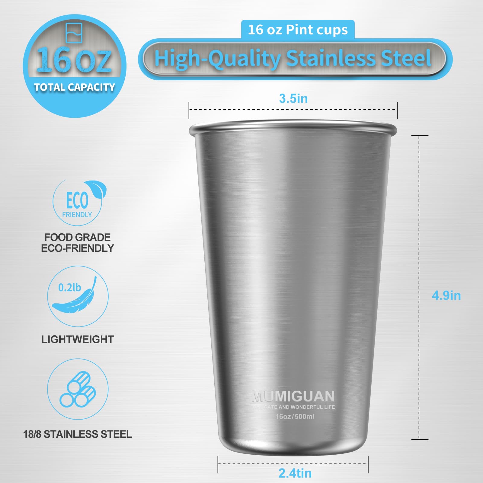 MUMIGUAN stackable metal drinking glasses designed for travel