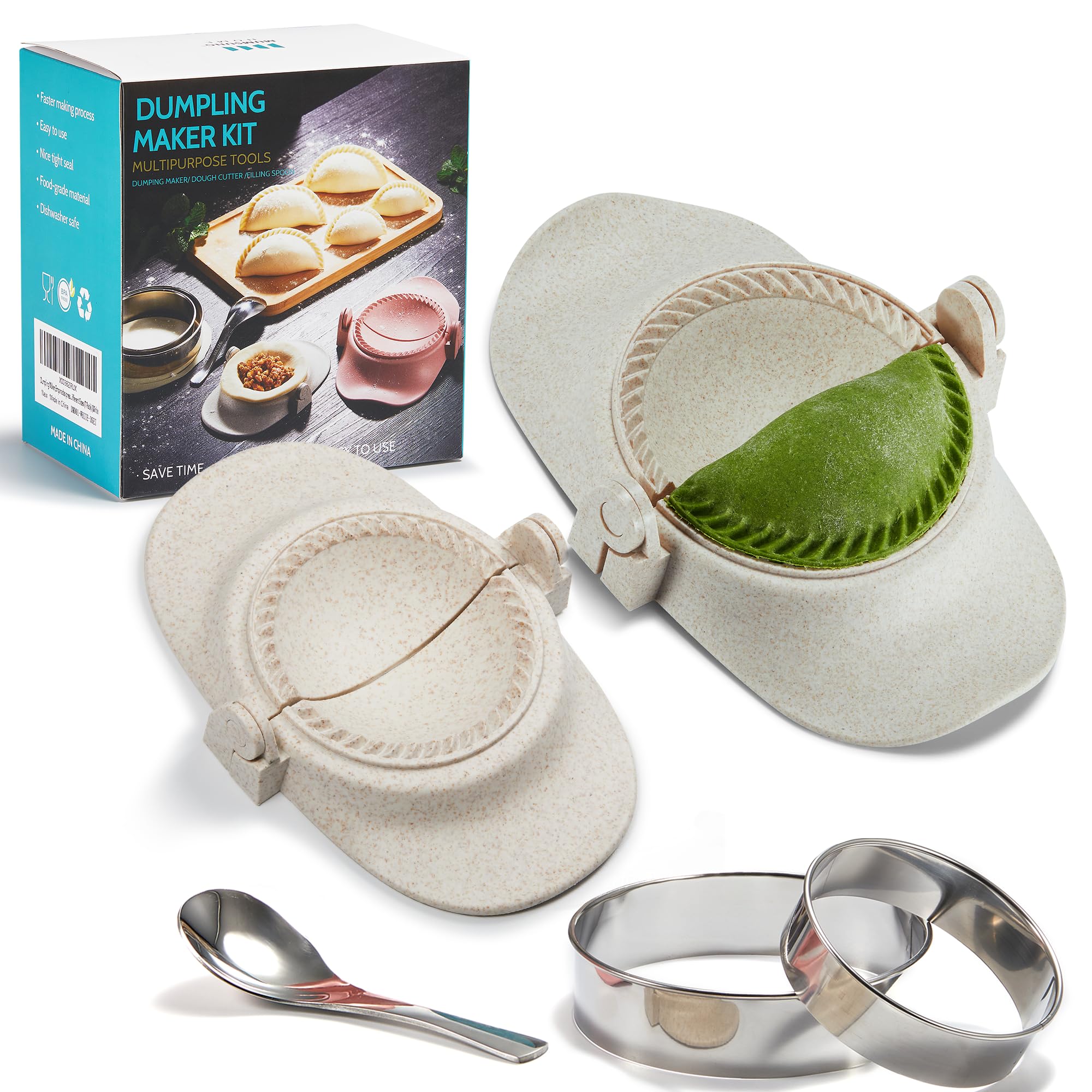 MUMSUNG 6-inch dumpling press showing tight seal for consistent fillings