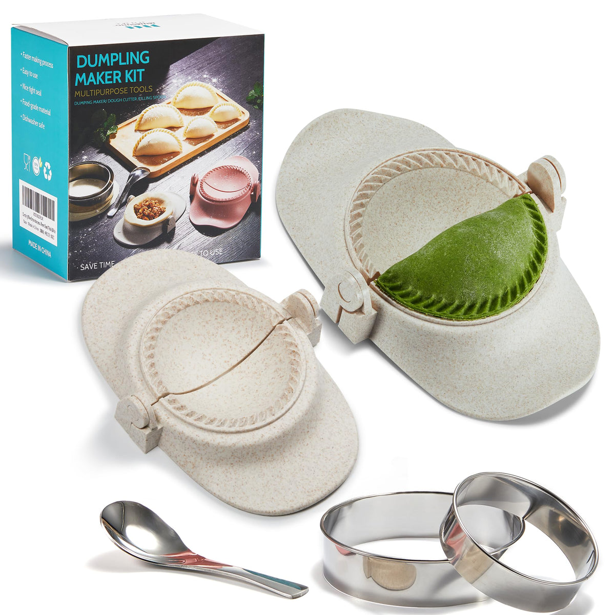MUMSUNG 6-inch dumpling press showing tight seal for consistent fillings