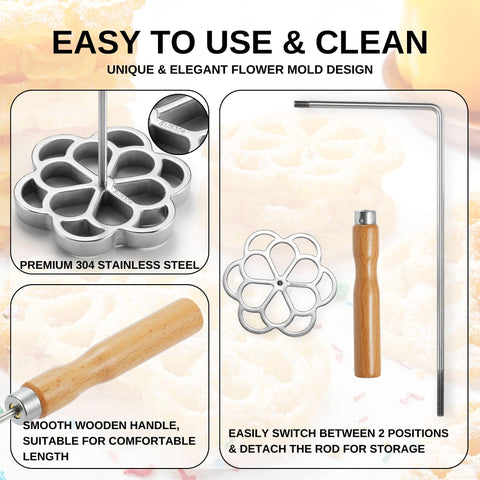 Detachable-handle bunuelos mold for safer, cleaner culinary practice.