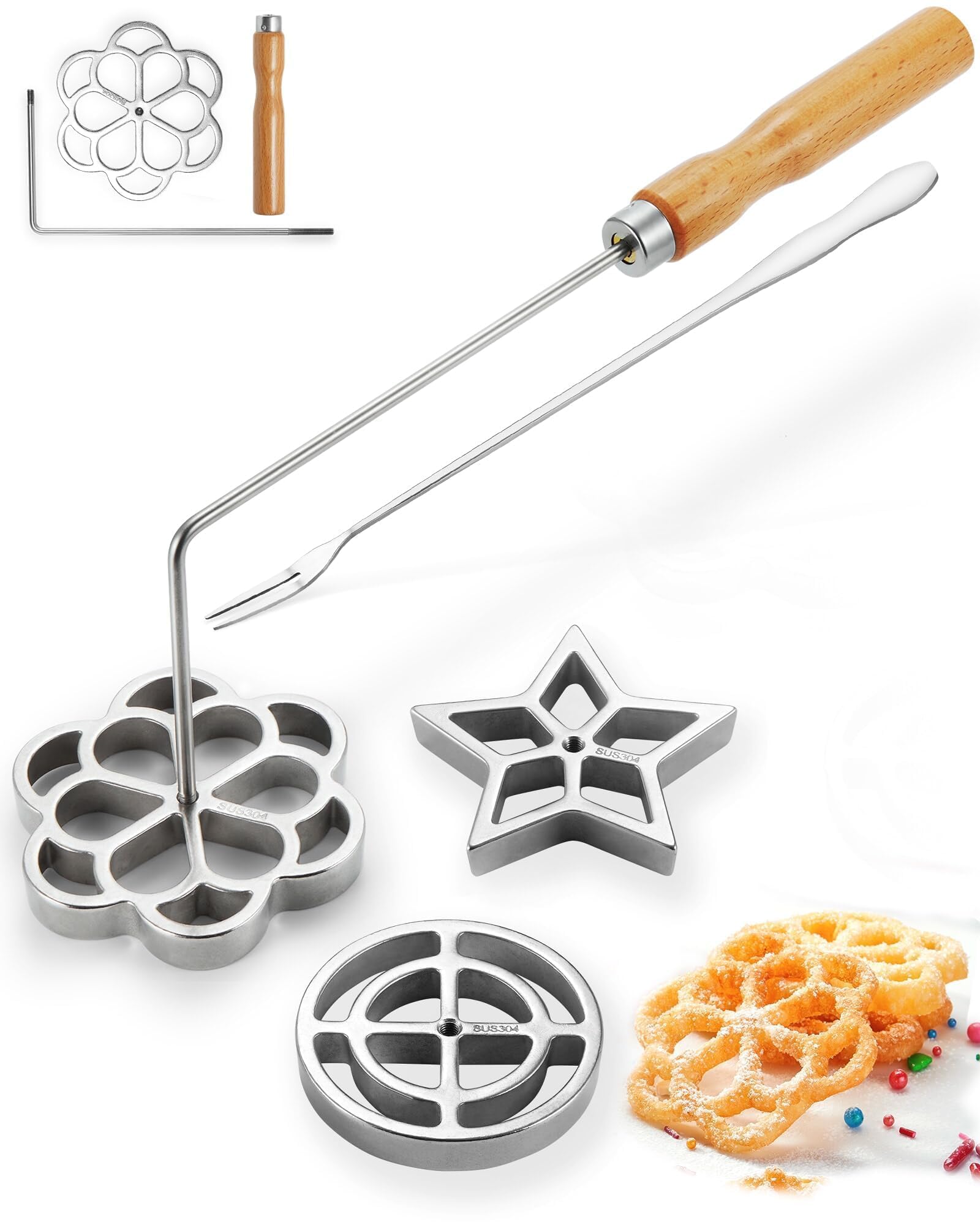 MUMSUNG bunuelos mold flower design for crispy rosette cookies