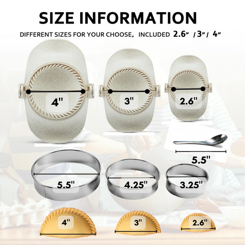 MUMSUNG 2.6-inch dumpling press ideal for mini pastries and turnovers.