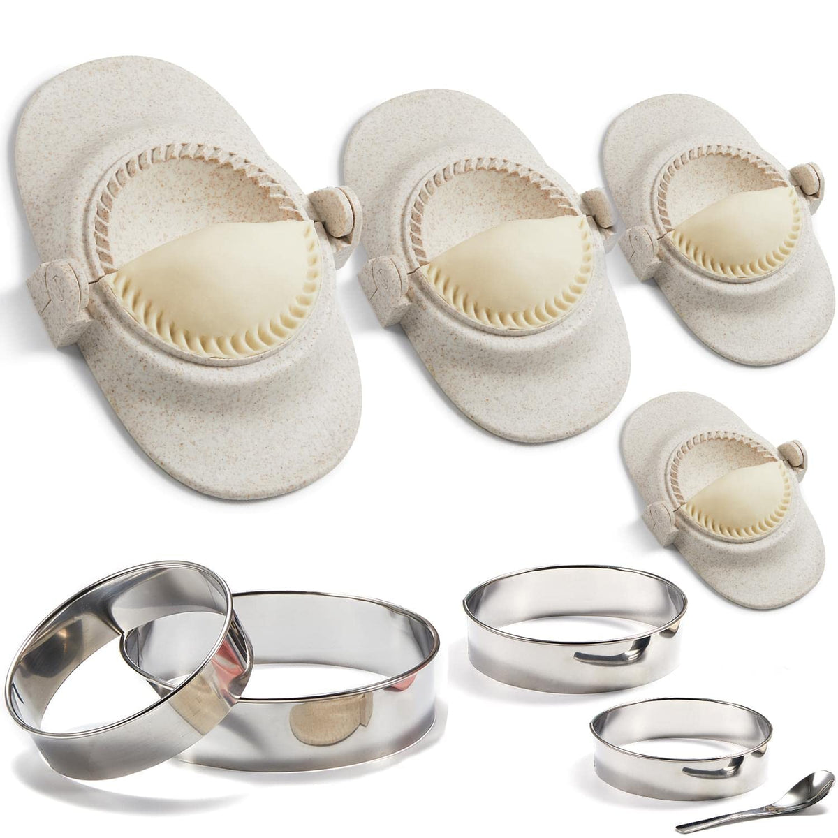 MUMSUNG empanada maker press in action for perfect 6-inch dumplings