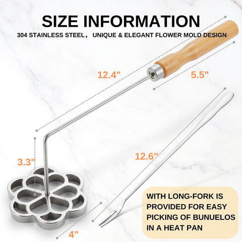 Long fork included for safe lifting from hot oil.