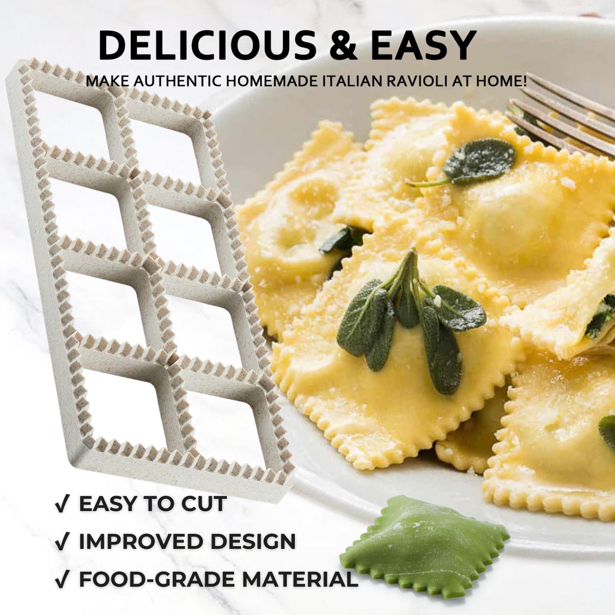 MUMSUNG ravioli wheel cuts shapes quickly for consistent portions