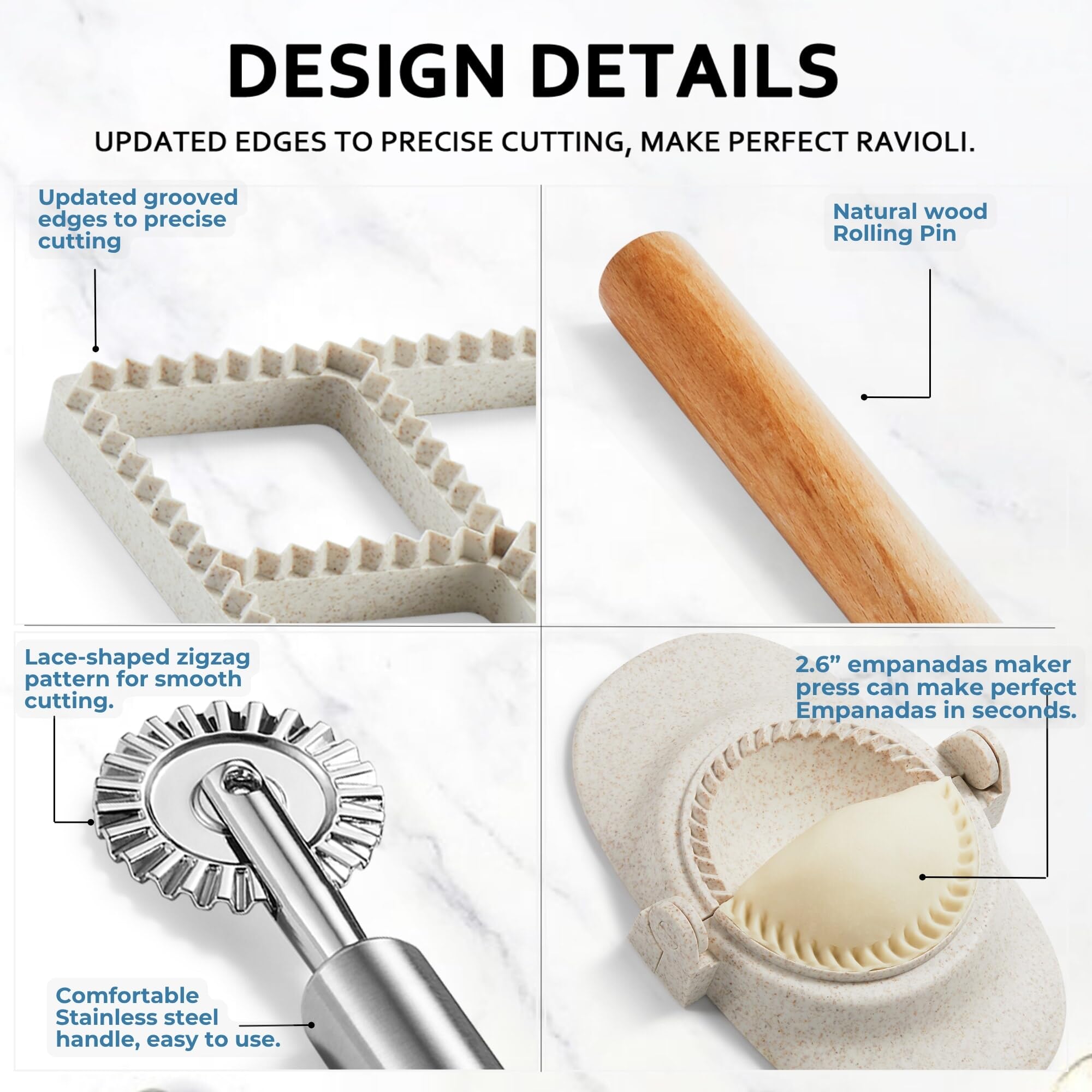 MUMSUNG wooden rolling pin smooths dough for even layering