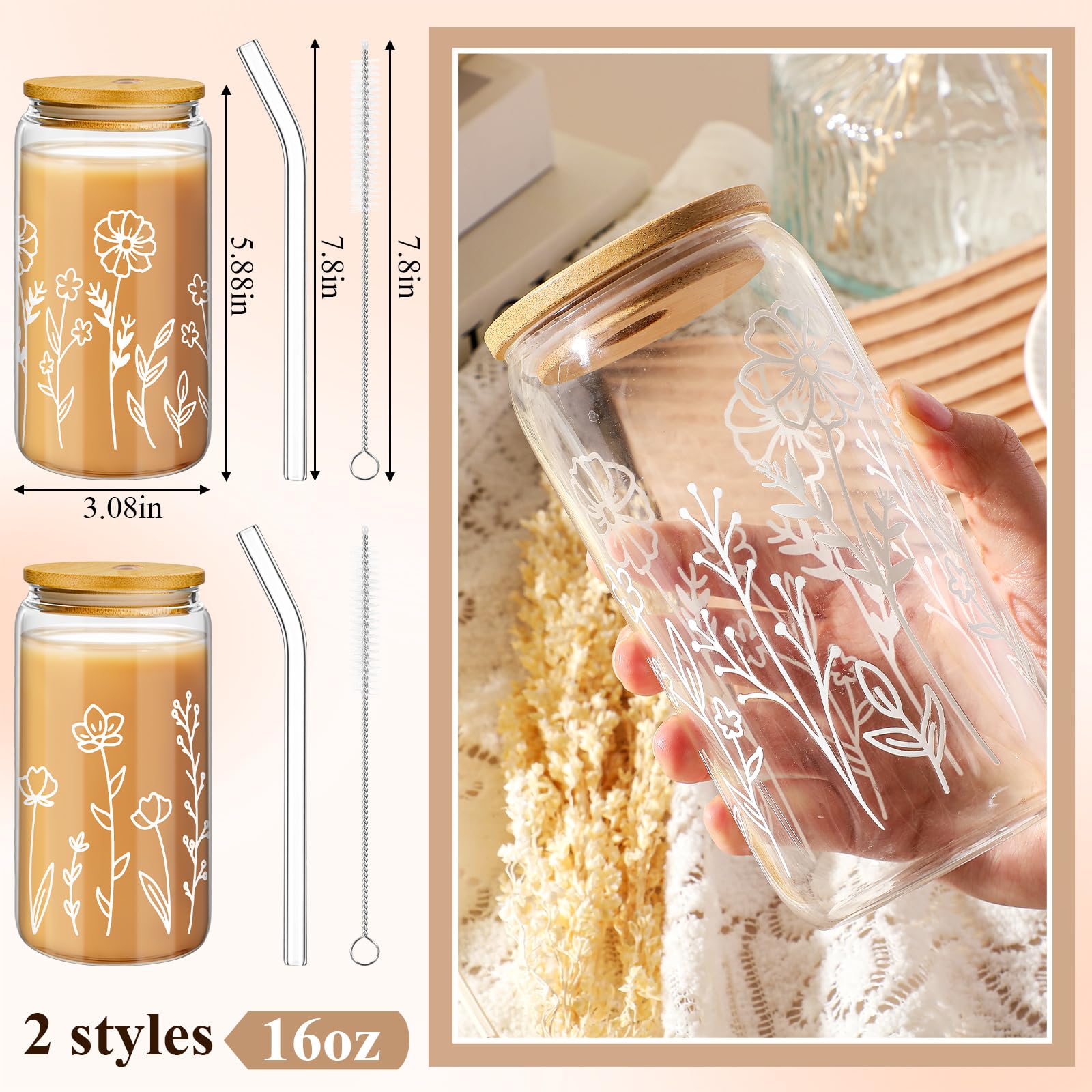 Mumufy bamboo lid glass tumbler with secure seal for fresh beverages