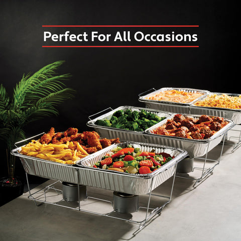 Munfix easy-cleanup disposable pans simplify post-event cleanup.