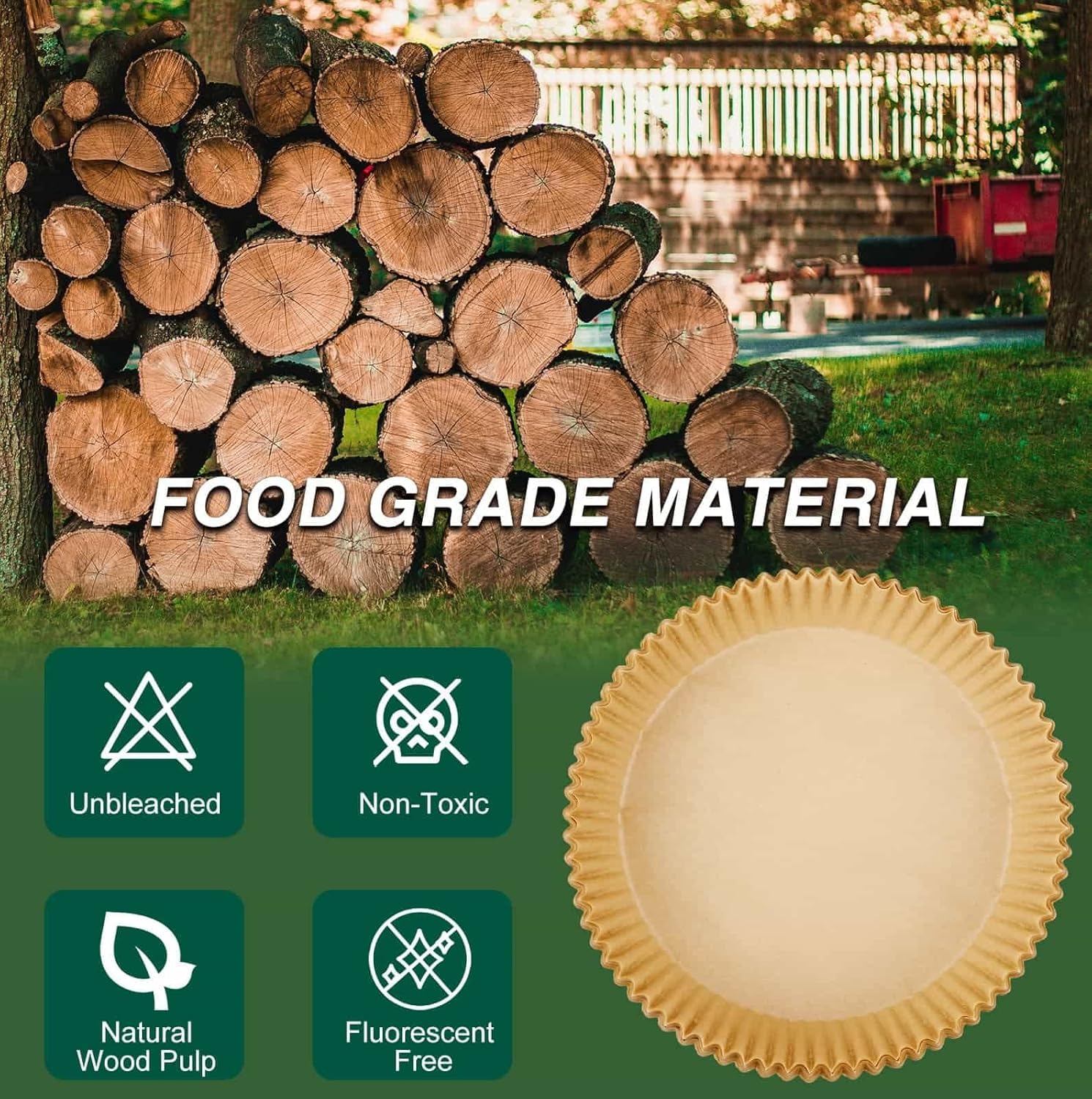 MUOOMU parchment liner is ideal for camping and outdoor barbecues.