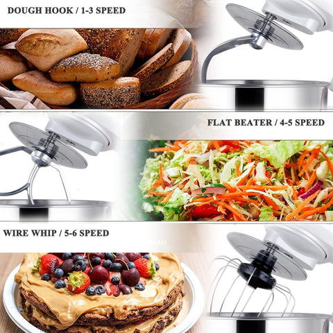 MURENKING stand mixer tilt-head enables easy attachment changes