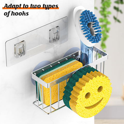 MURLONG Smiley Face Holder shows dish brush stored in the bottom-right hole.