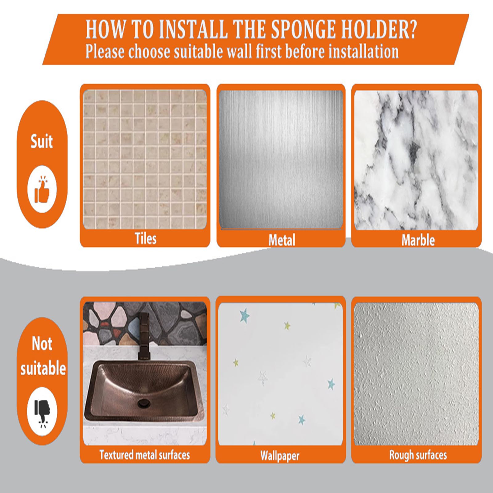 MURLONG sponge holder with smiley design on side mount shows 3-in-1 storage.