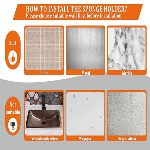 MURLONG sponge holder with smiley design on side mount shows 3-in-1 storage.