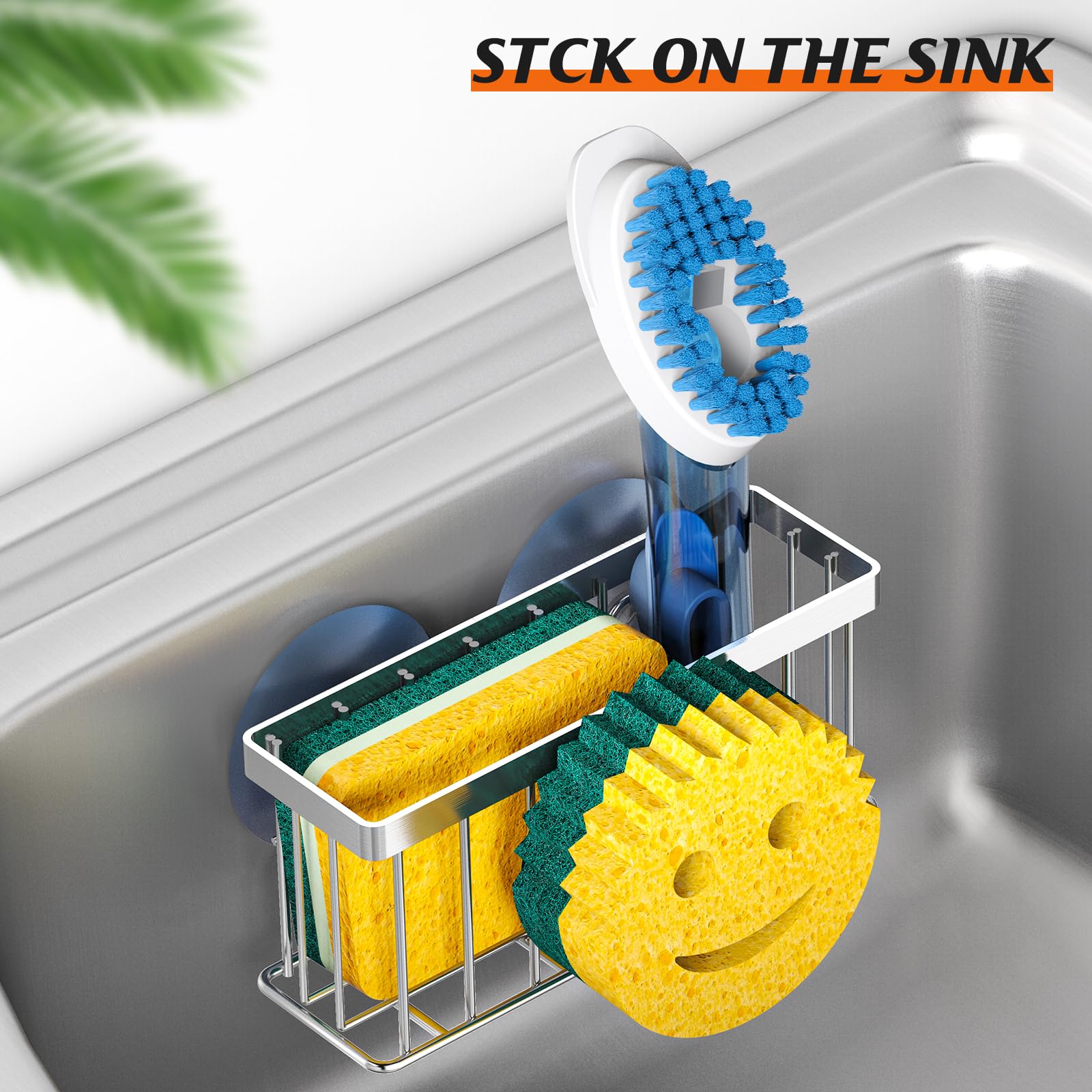 MURLONG sponge holder with suction cup for flexible wall mounting in the kitchen.