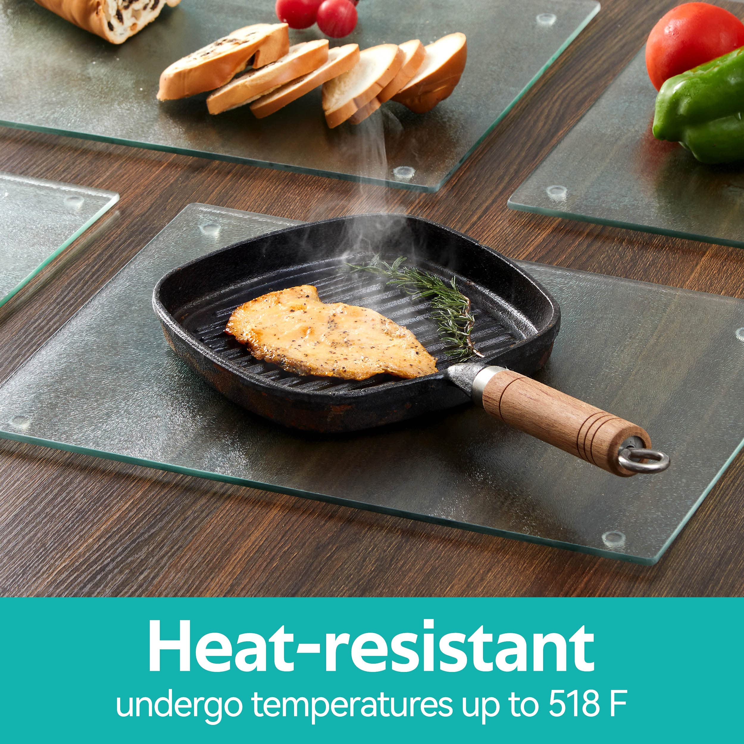 Murrey Home glass cutting board multi-use tray and serving surface.
