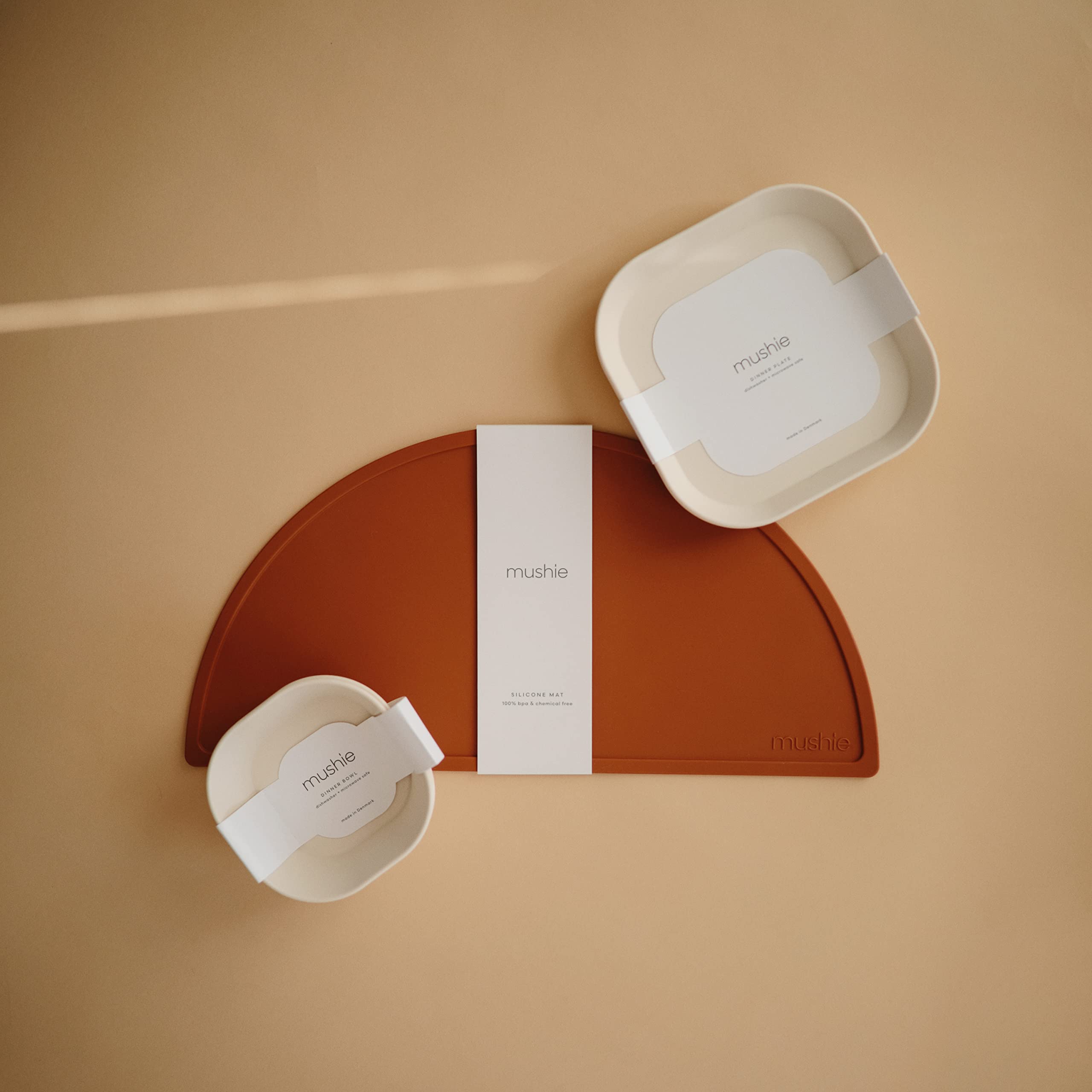 Mushie Danish-made design combines calm aesthetics with practical features.