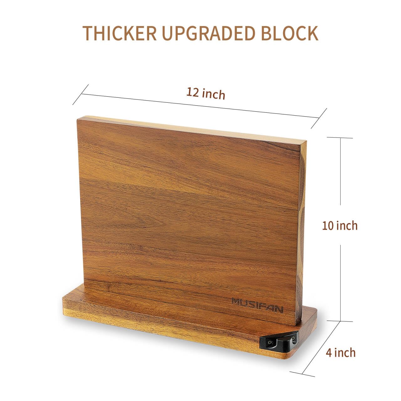 Musifan knife blade protection touchpoint showing blade resting on wood