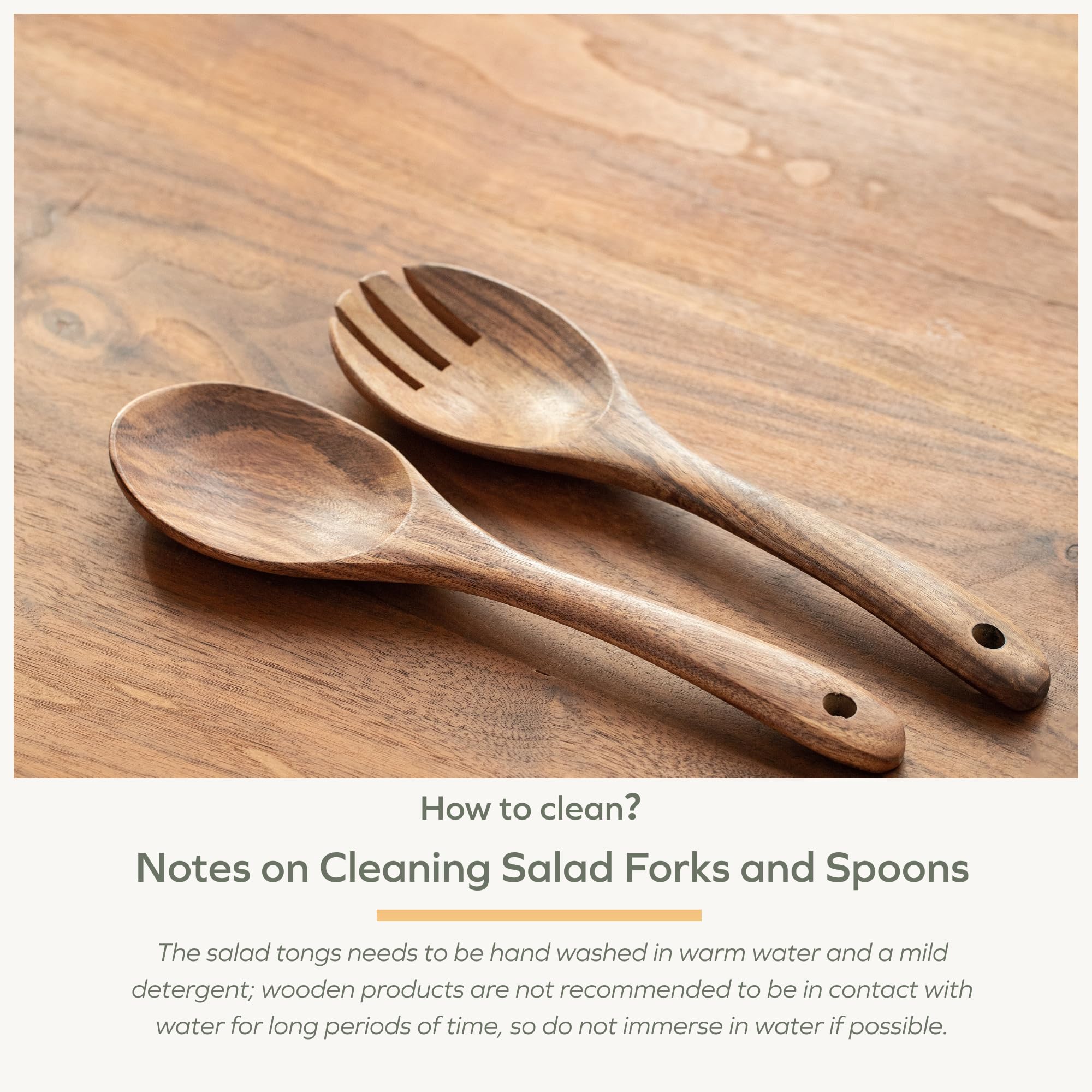 Muso Wood Acacia salad servers in packaging, ready for gifting.
