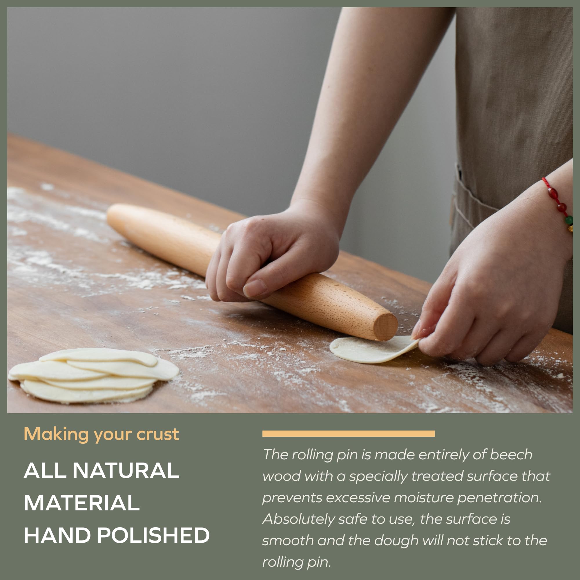 Muso Wood smooth beech wood resists sticking for easy cleanup
