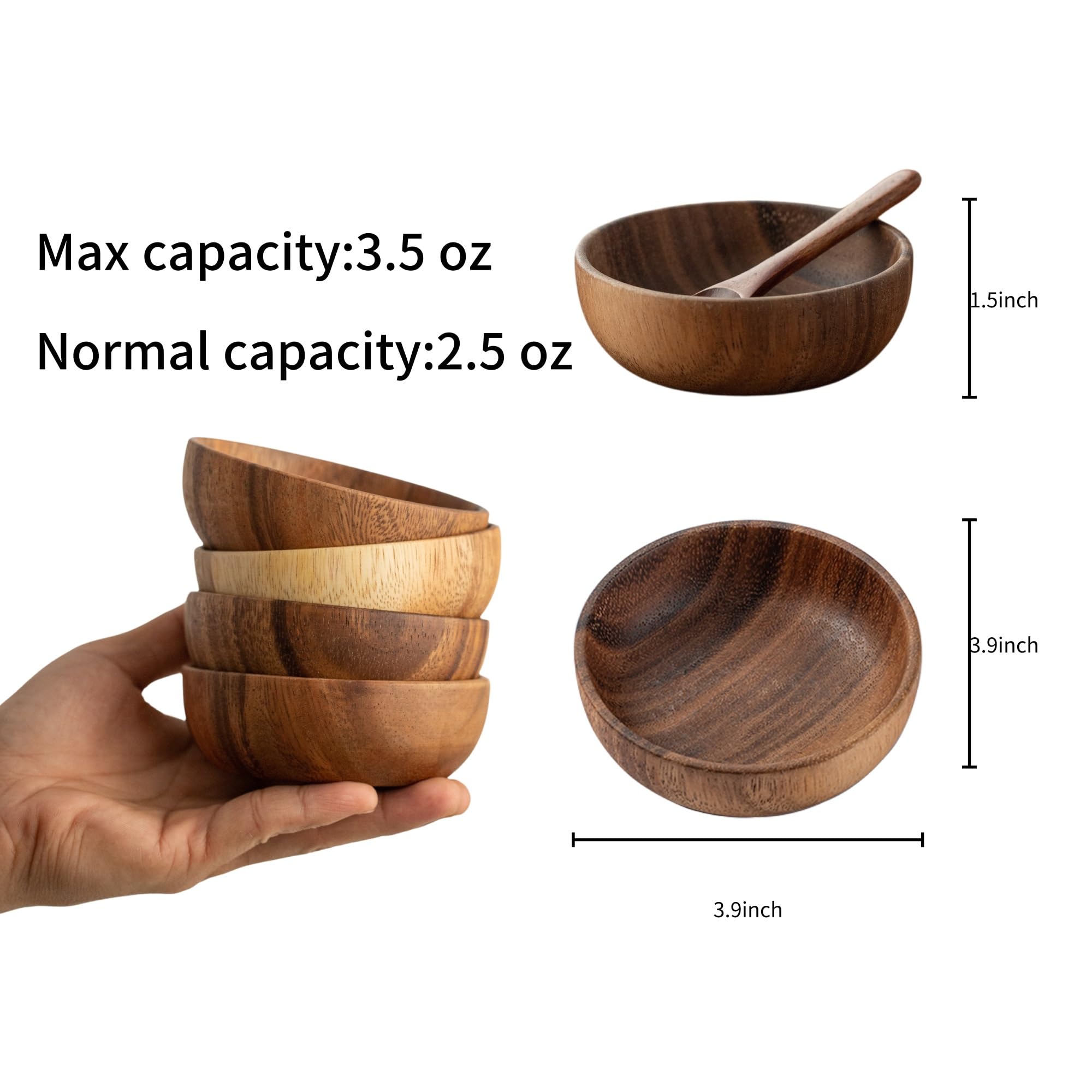 Muso Wood hand-polished bowls with smooth edges safe for dipping and snacks.