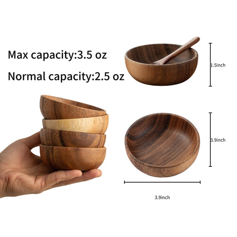 Muso Wood hand-polished bowls with smooth edges safe for dipping and snacks.