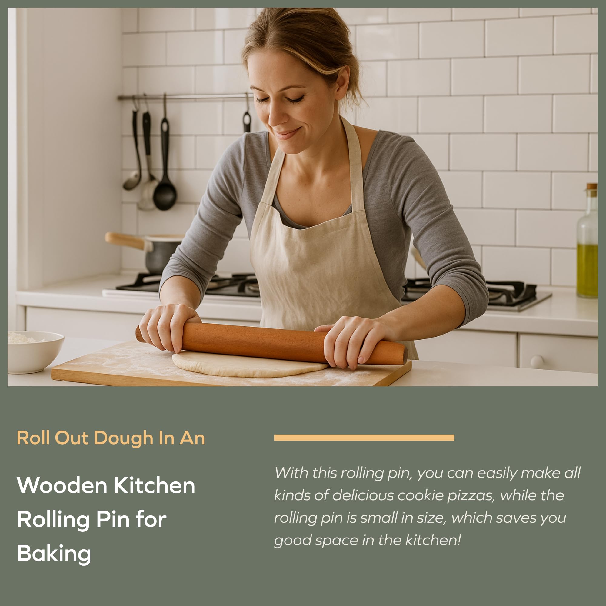 Muso Wood Sapele fondant rolling pin great for smooth cookie and cake decorations.