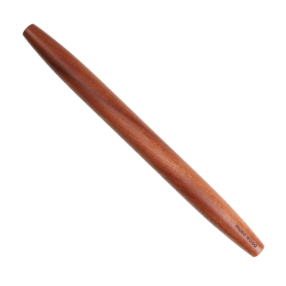 Muso Wood Sapele rolling pin, hand-polished finish for smooth dough rolling