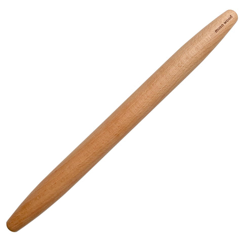 Muso Wood wooden French rolling pin full length for even dough rolling and pastry prep