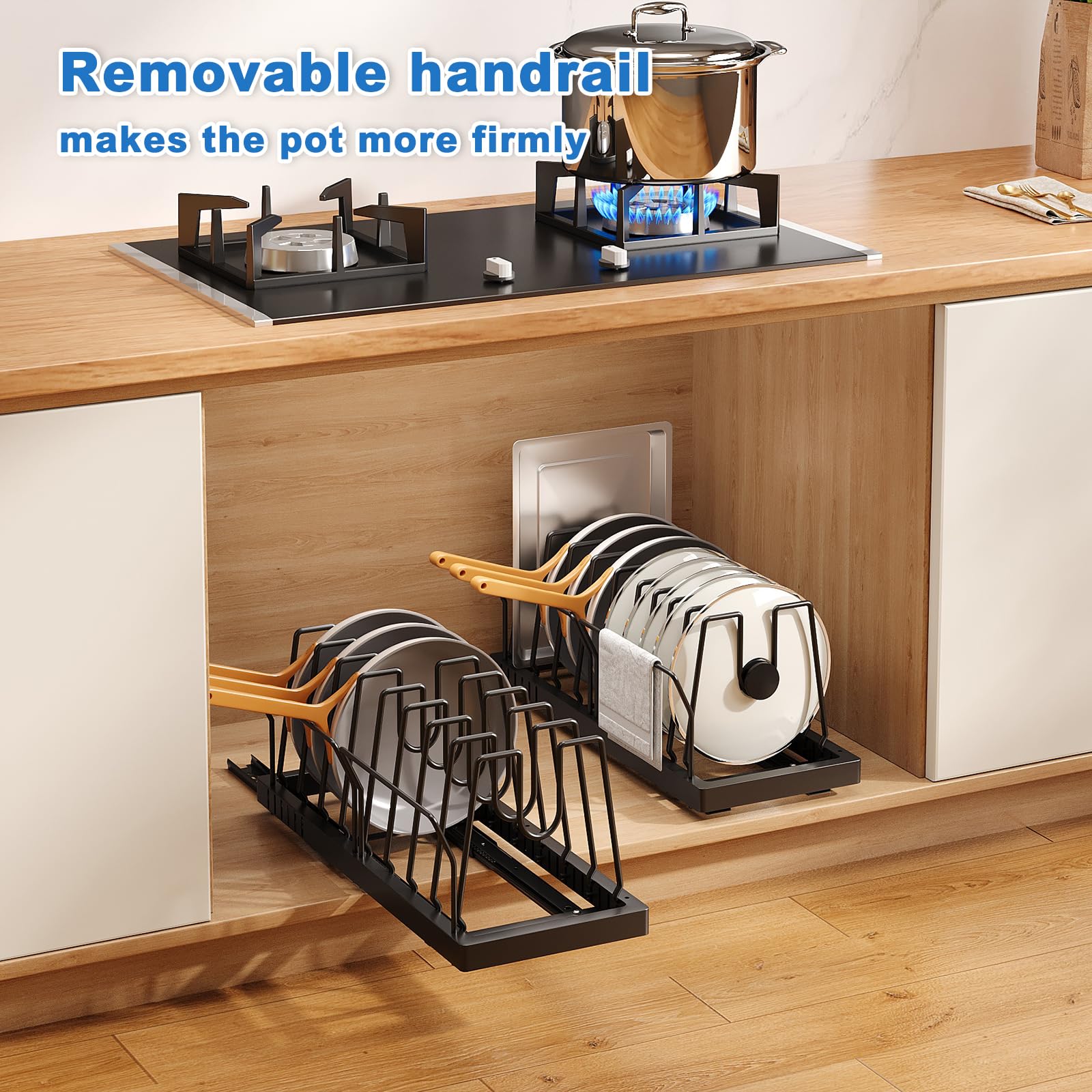 Mustorn 10-dividers organize lids, pans, and boards with flexible spacing for clutter-free cabinets.