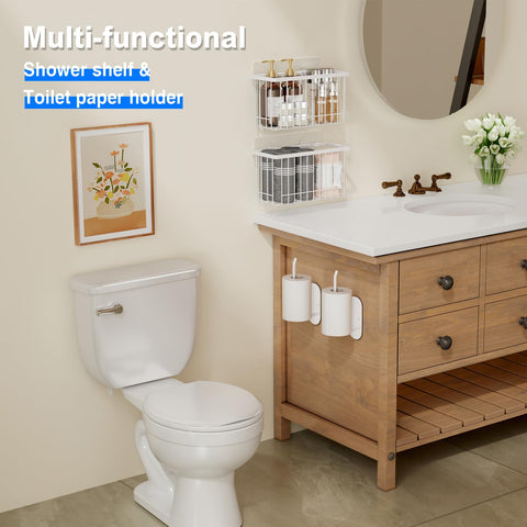 Mustorn bathroom organizer holds shampoos and gels within easy reach