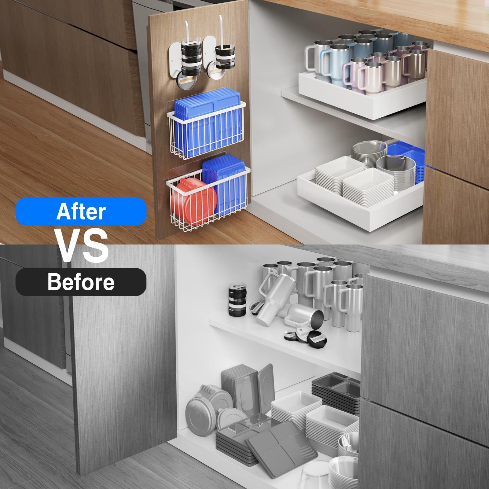 Mustorn cabinet door organizer with screws provides sturdy mounting