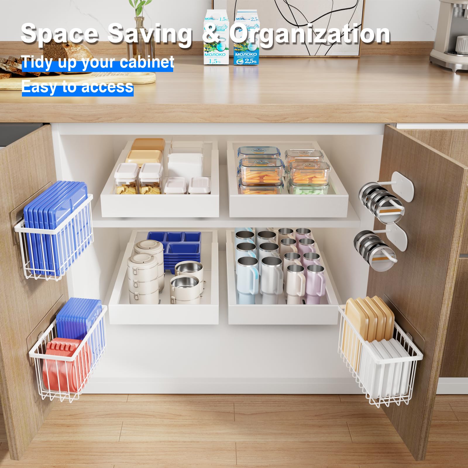 Mustorn food container lids storage baskets streamline kitchen organization