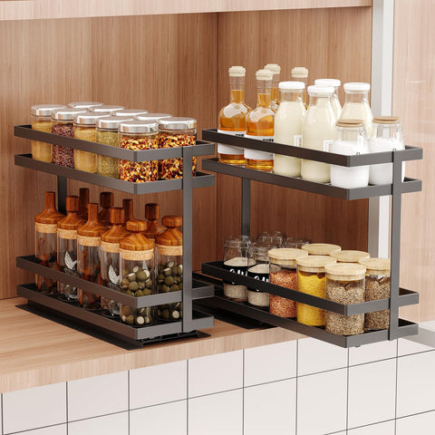 Mustorn vertical pullout spice rack with smooth glide for easy access.