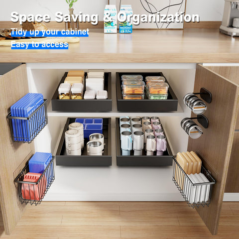 Mustorn two-basket storage keeps slim lids organized and clutter-free