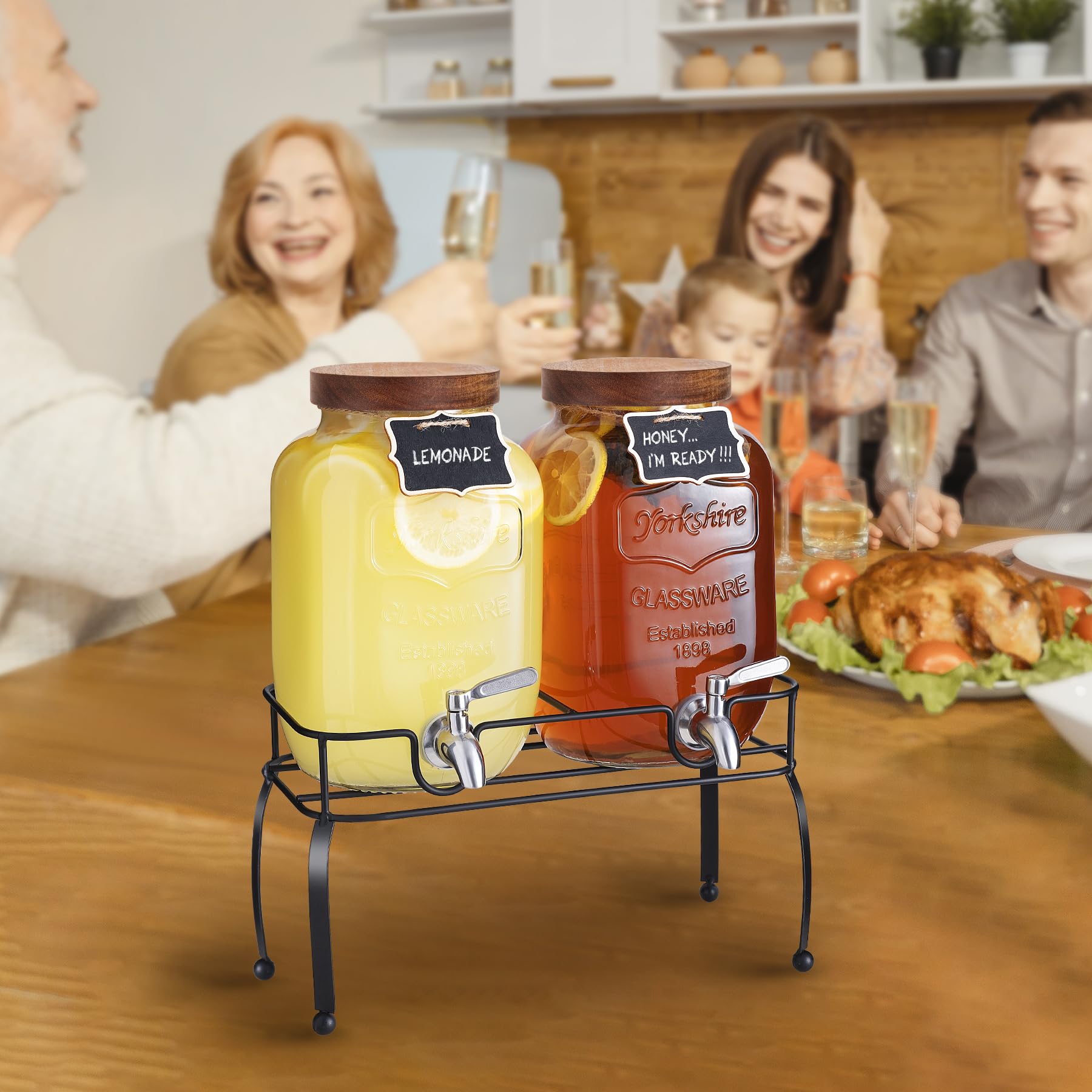 Mustry easy-clean glass dispenser for quick cleanup