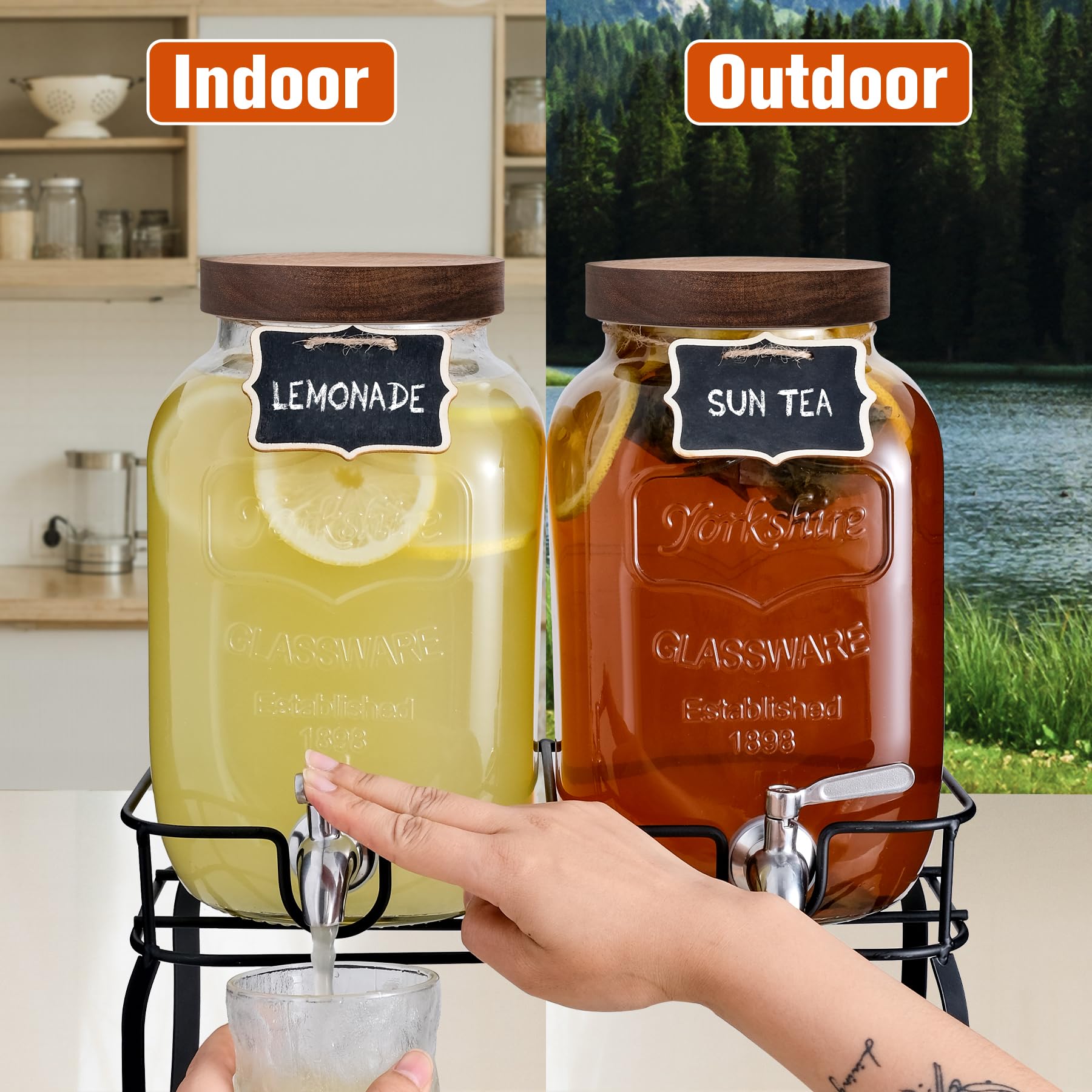 Mustry set of 2 dispensers saves space at events