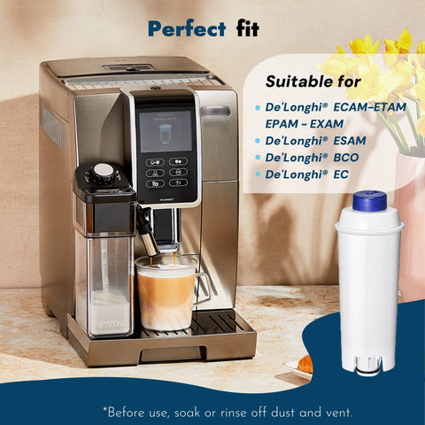 Mutital Delonghi filter activated carbon material image emphasizing natural coconut shell carbon.