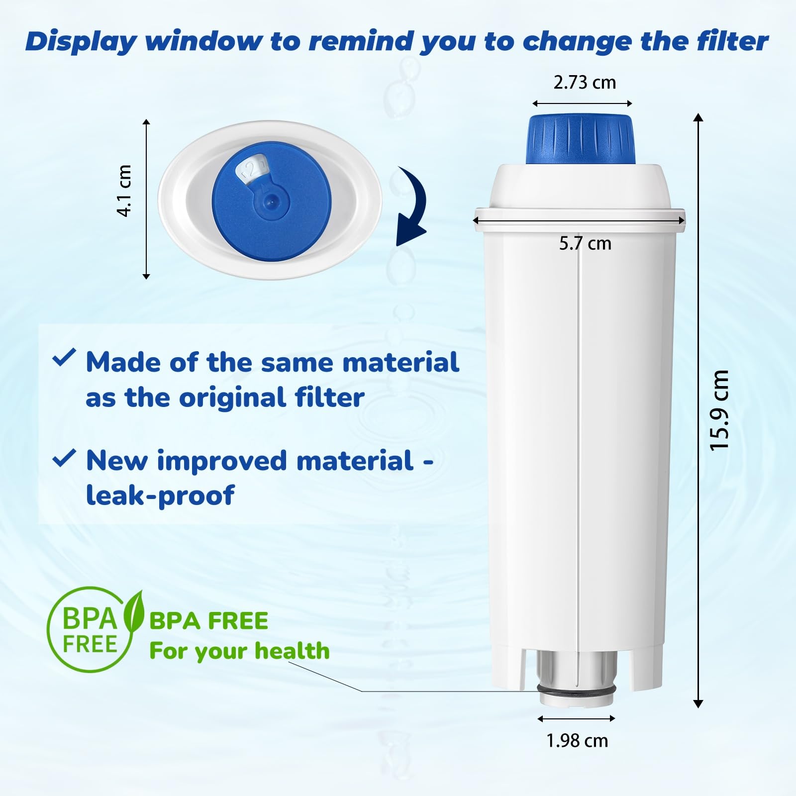 Mutital Delonghi filter in-use illustration for cleaner-tasting coffee.