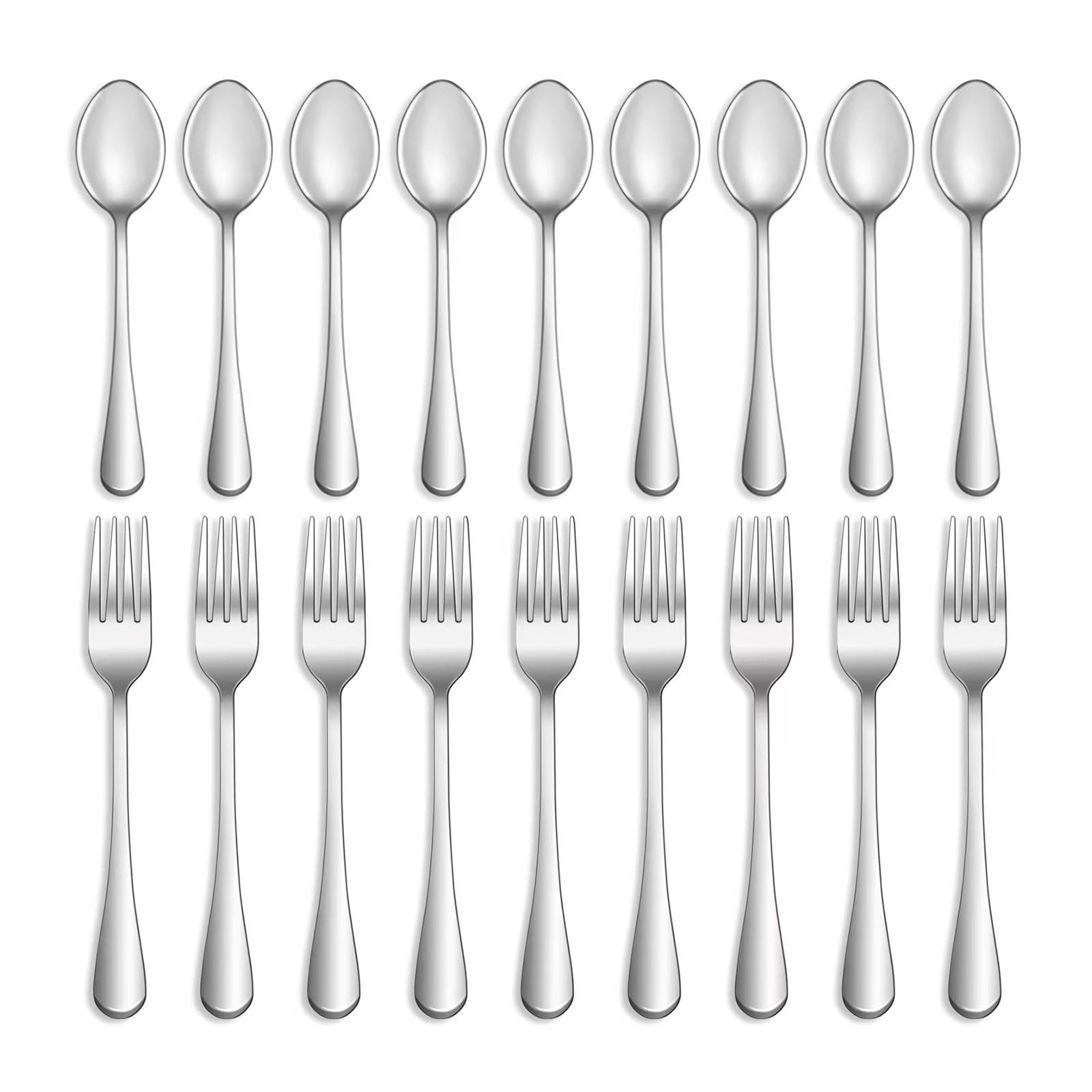 MUTNITT 24-pcs flatware set on table, ideal for replenishing missing forks and spoons.