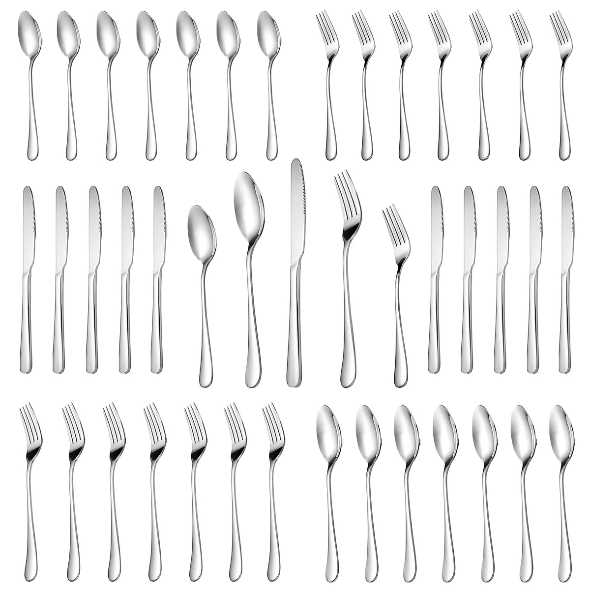MUTNITT 30-piece set: dinner forks with mirror polish for everyday dining.