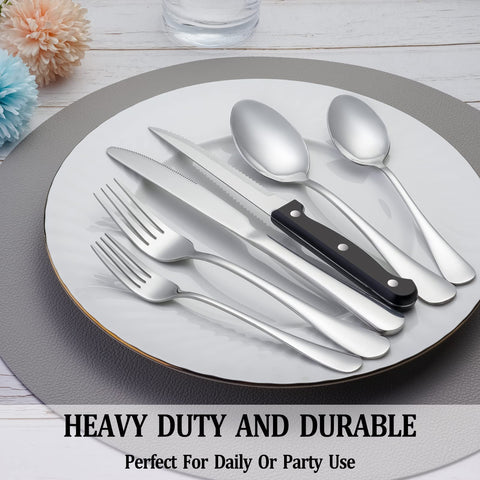 MUTNITT mirror-polished flatware gleaming on table display