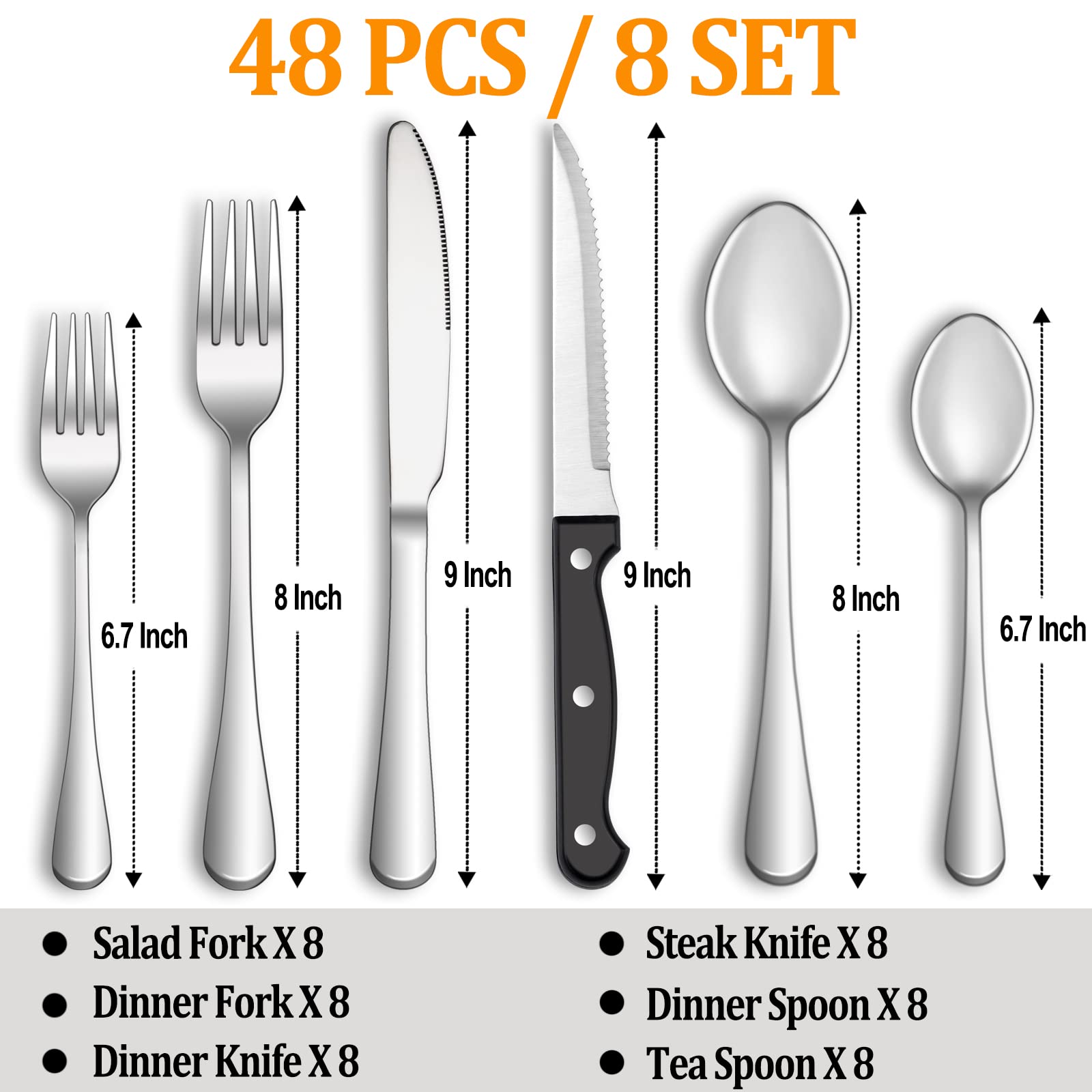 MUTNITT steak knife with sharp edge and comfortable grip