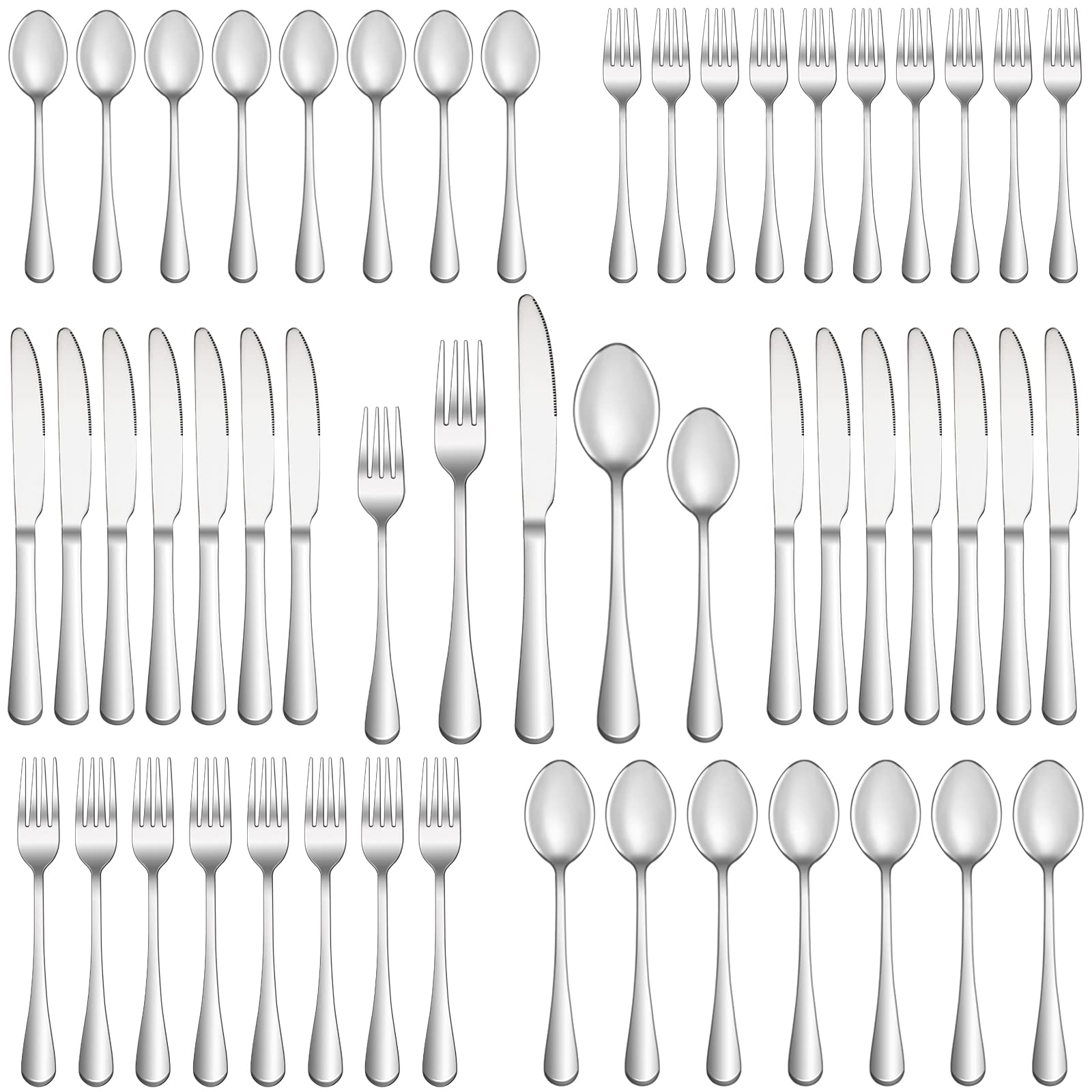 MUTNITT 60-piece silverware set for dinner forks, perfect for elegant everyday dining.