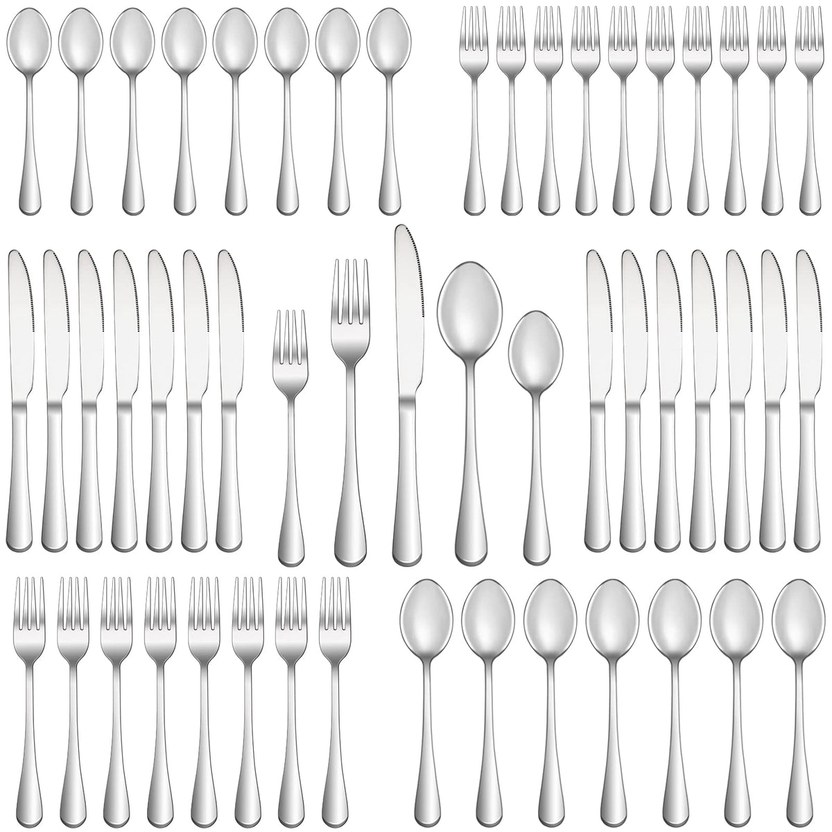 MUTNITT 60-piece silverware set for dinner forks, perfect for elegant everyday dining.