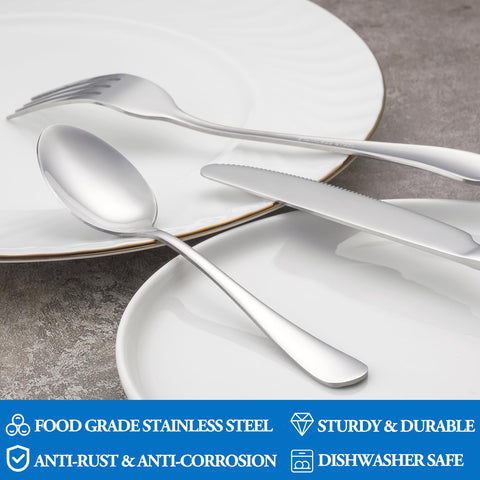 MUTNITT ergonomic handle flatware offers comfortable grip during extended dining.