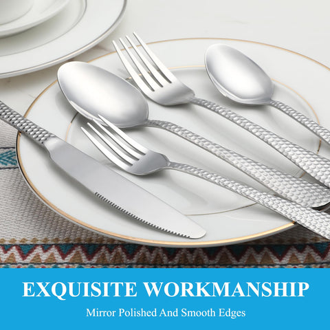 MUTNITT hammered silverware set salad fork — perfect for salads and shared dining.