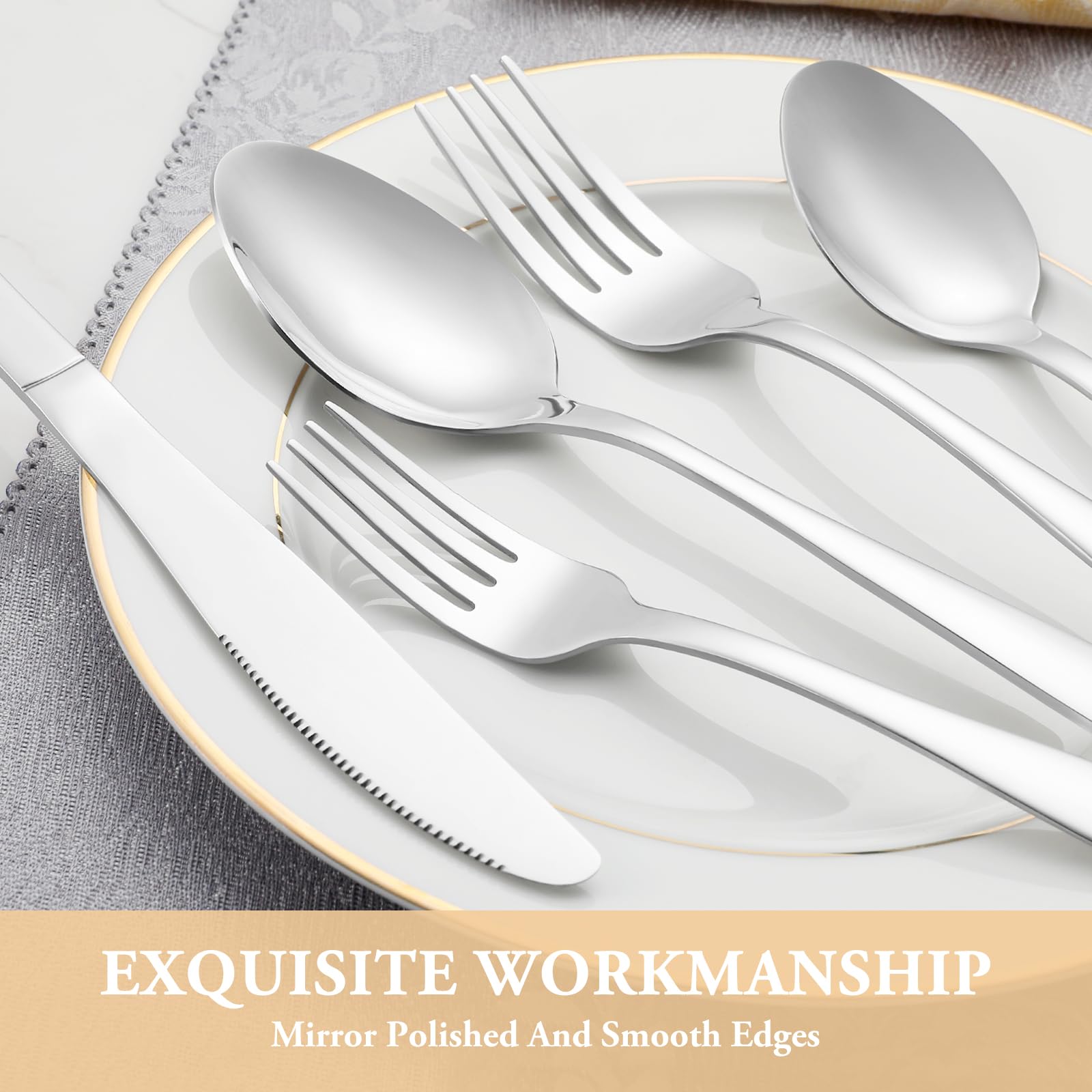 MUTNITT six salad/dessert forks for versatile table settings