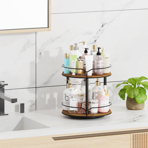 MUTUALUS kitchen counter Lazy Susan helps keep ingredients reachable.